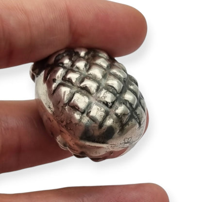 Sterling silver miniature perfume bottle in the form of a pineapple, circa 1970–1980