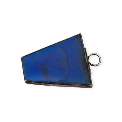 French romantic sentimental "To me" pendant in metal with glass paste and blue enamel, ca. 1800–1840