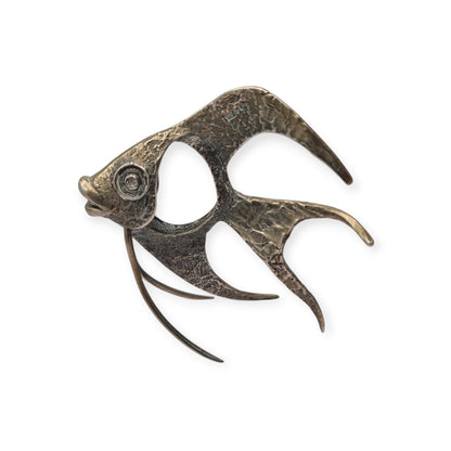 Mid-Century Italian ornamental fish in 800 silver, Oreficeria Medicea 32 AR, sculptural modernism, c. 1959–1968