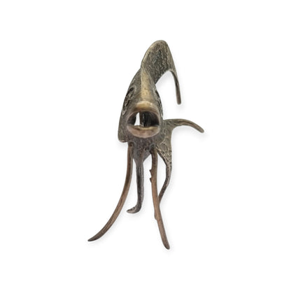 Mid-Century Italian ornamental fish in 800 silver, Oreficeria Medicea 32 AR, sculptural modernism, c. 1959–1968