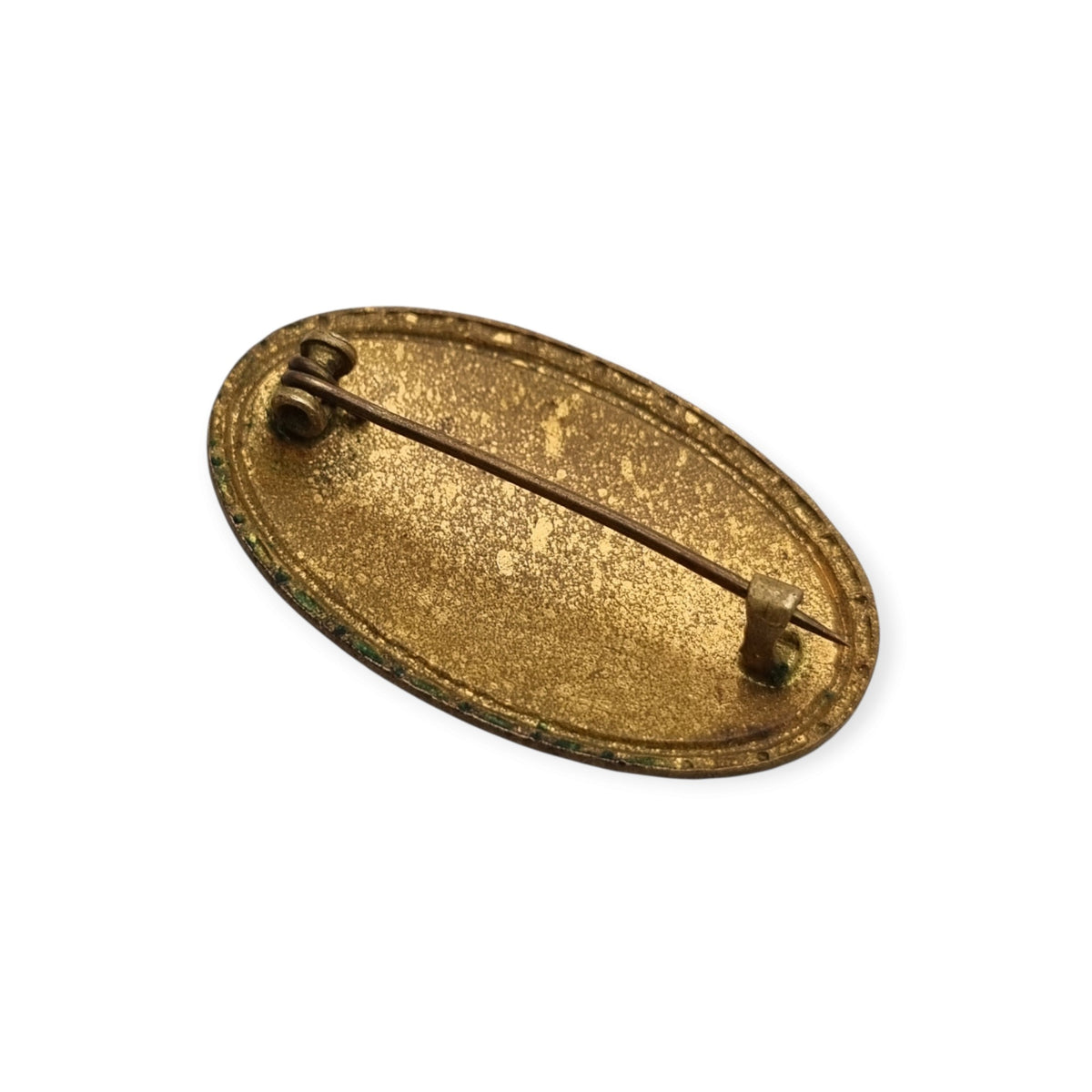 Vintage Geneva souvenir enamel brooch, Geneva view in gilt metal, tourist souvenir circa 1940-1955