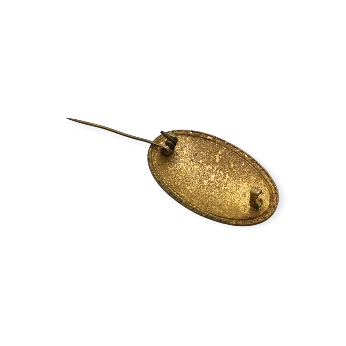 Vintage Geneva souvenir enamel brooch, Geneva view in gilt metal, tourist souvenir circa 1940-1955