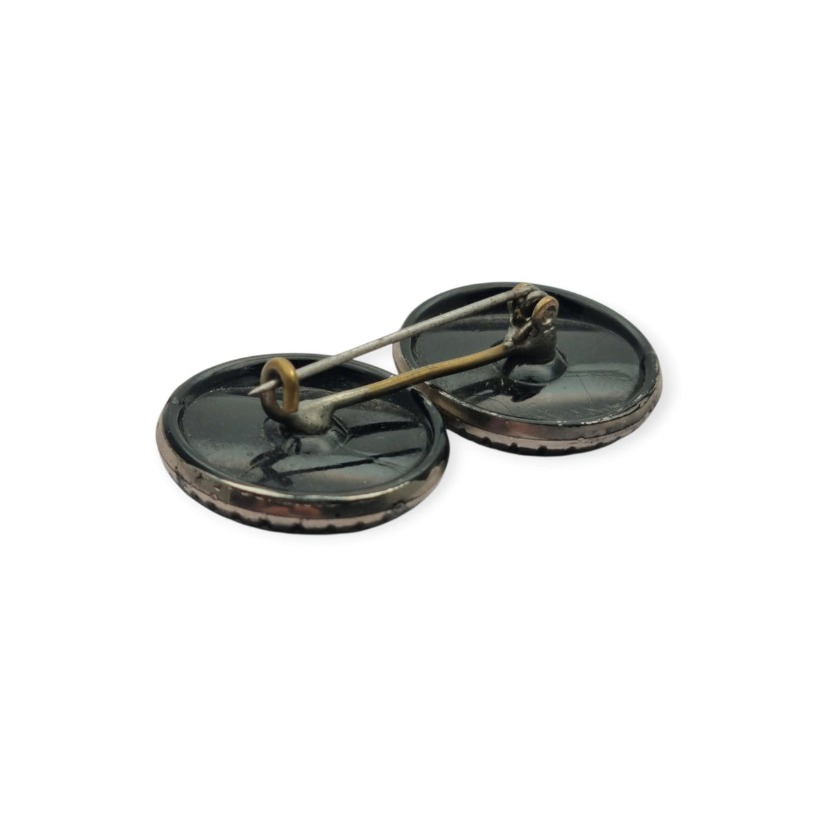 Broche doble Art Déco bicolor, época Charleston, circa 1925–1935