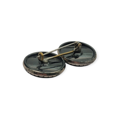 Broche doble Art Déco bicolor, época Charleston, circa 1925–1935