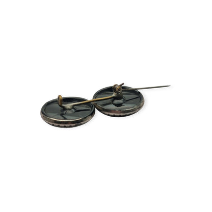 Broche doble Art Déco bicolor, época Charleston, circa 1925–1935