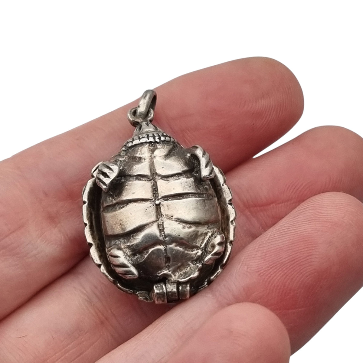 Vintage silver pendant with articulated turtle, Spain, 1970s-80s