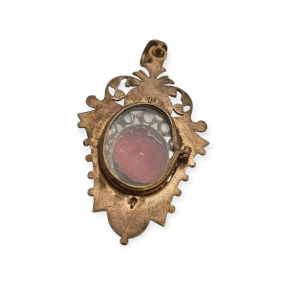 Antique Victorian mourning locket and sentimental jewelry with onyx and rhinestones, Spain, ca. 1890–1920
