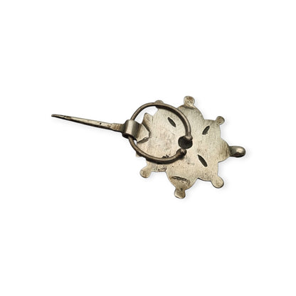Antique Berber silver fibula, handcrafted, traditional North African tribal jewelry, c. 1930–1960