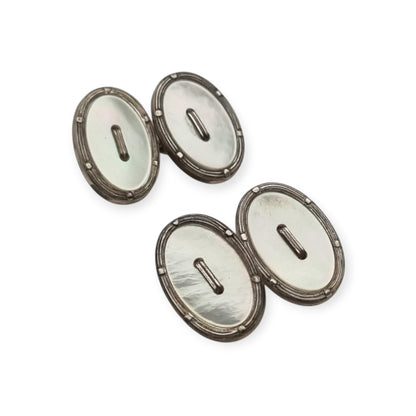 Gemelos eduardianos en plata 800 y nácar, Europa continental, ca. 1905–1930