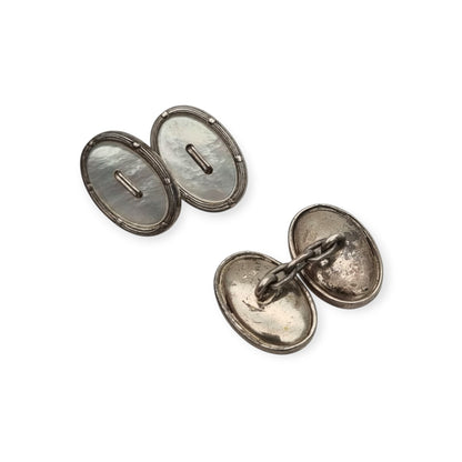 Gemelos eduardianos en plata 800 y nácar, Europa continental, ca. 1905–1930