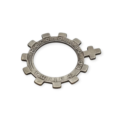 Rosario de dedo, anillo decenario de Fátima en metal plateado, Circa 1950-1970