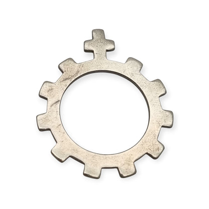 Rosario de dedo, anillo decenario de Fátima en metal plateado, Circa 1950-1970