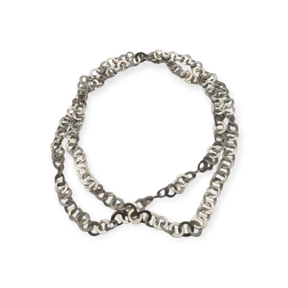 Long handcrafted ethnic silver necklace, Rihanna style, Tunisian tradition, c. 1950–1970