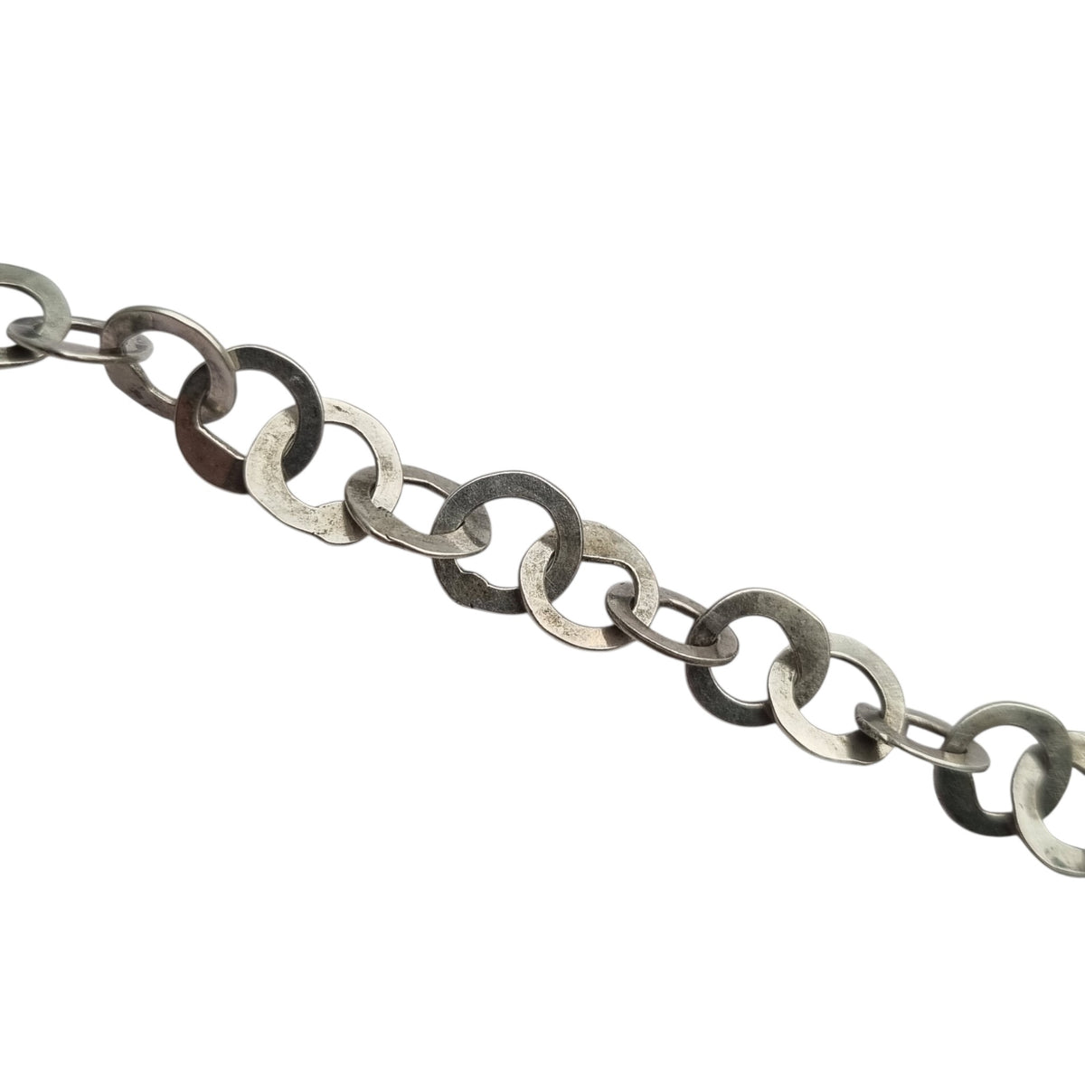 Long handcrafted ethnic silver necklace, Rihanna style, Tunisian tradition, c. 1950–1970