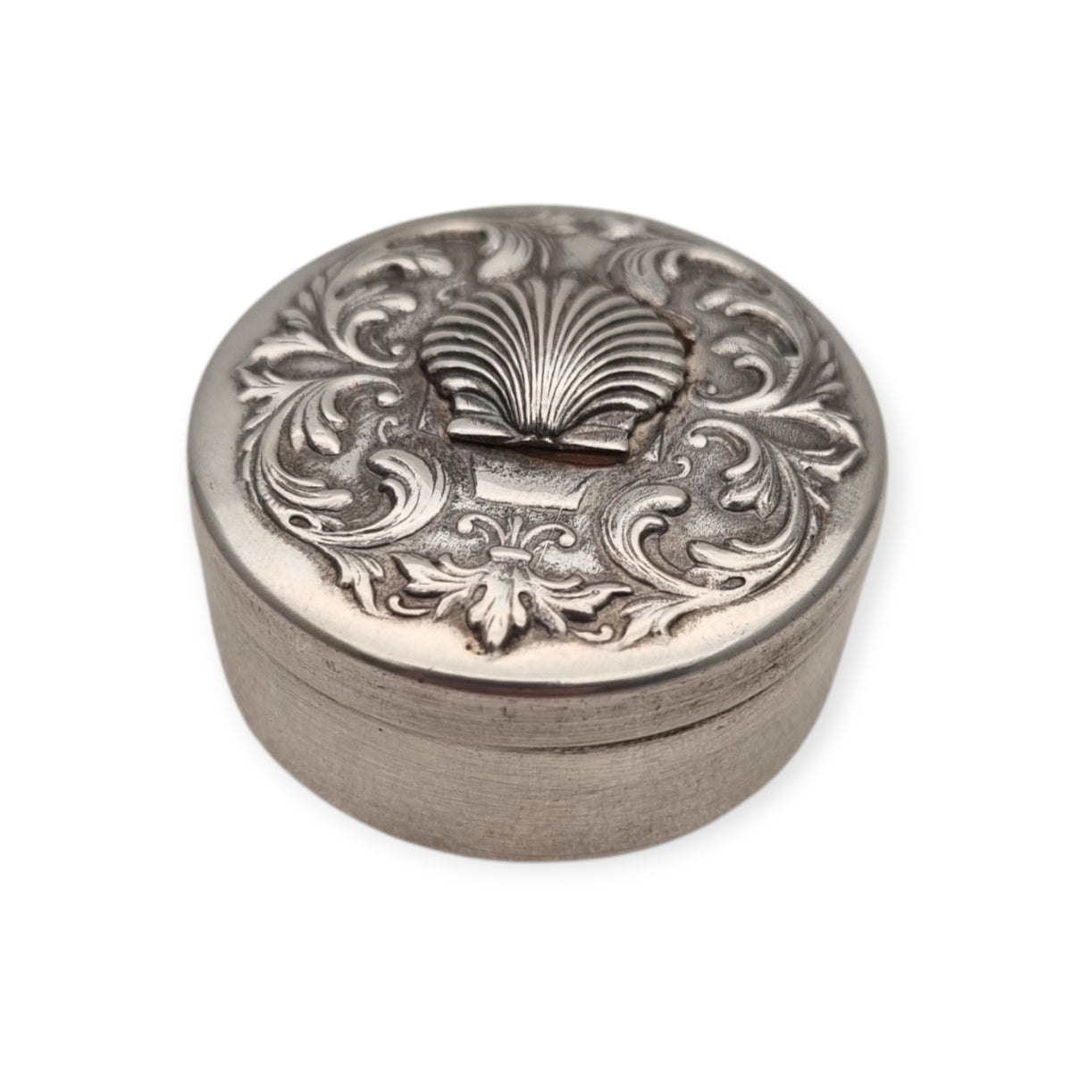 925 silver box with scallop shell · Camino de Santiago souvenir · c. 1990–2000