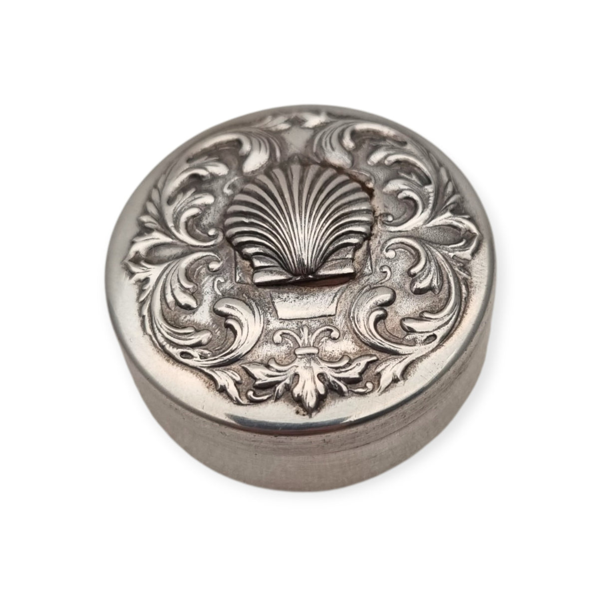 925 silver box with scallop shell · Camino de Santiago souvenir · c. 1990–2000
