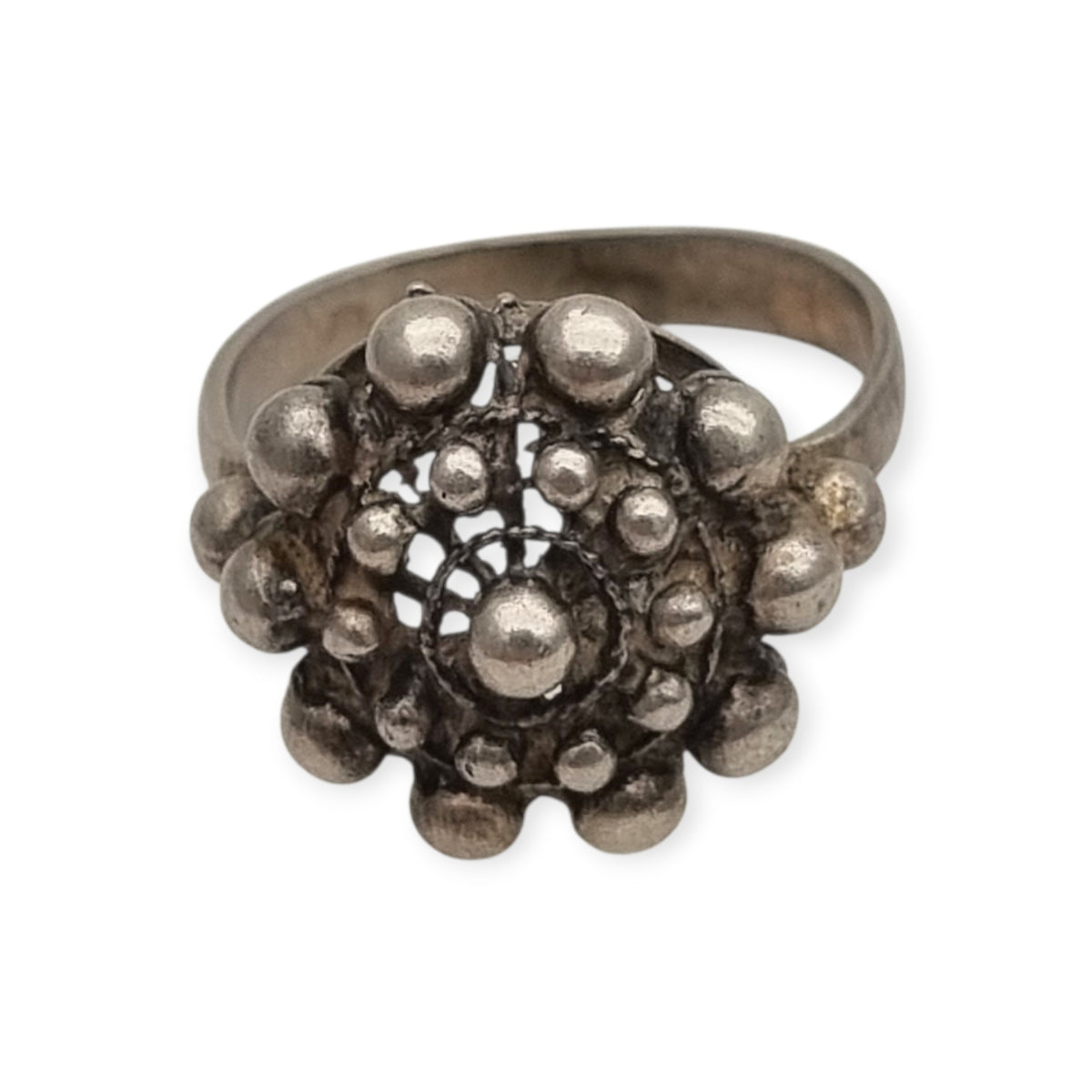 Vintage 925 silver charro ring, traditional Salamanca filigree · Spain, ca. 1980–1990