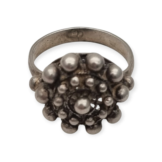 Vintage 925 silver charro ring, traditional Salamanca filigree · Spain, ca. 1980–1990