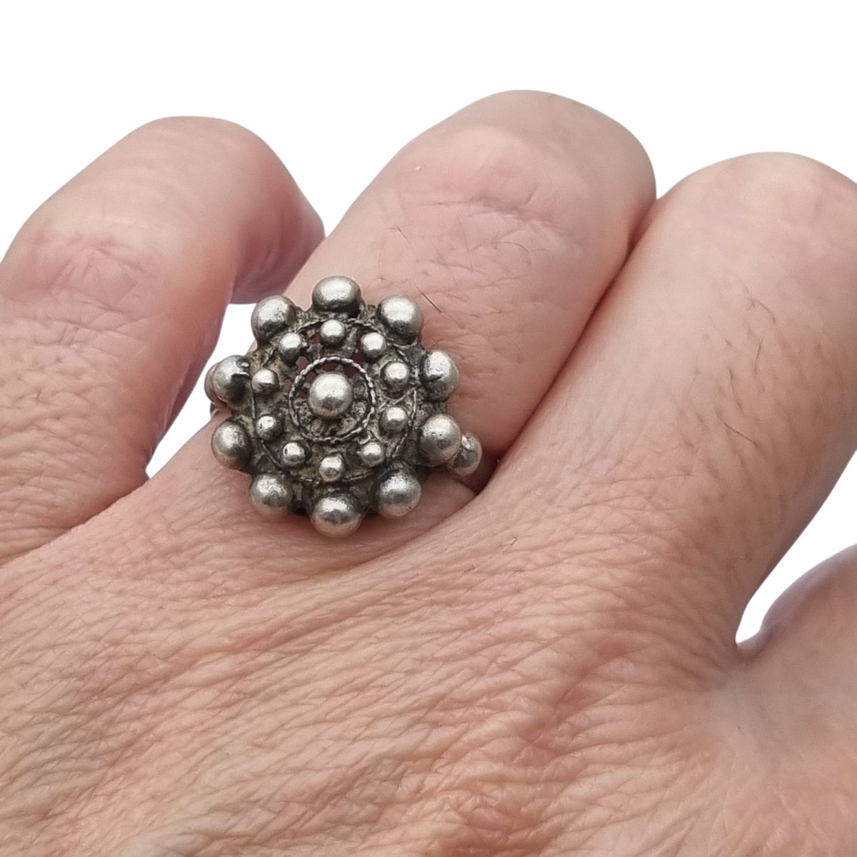 Vintage 925 silver charro ring, traditional Salamanca filigree · Spain, ca. 1980–1990