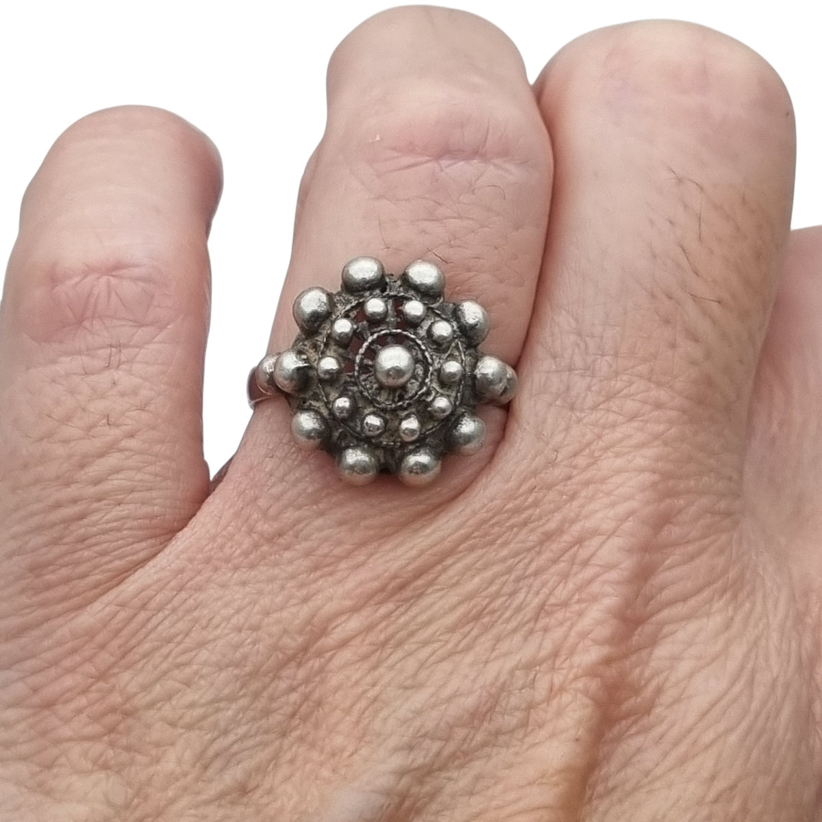 Vintage 925 silver charro ring, traditional Salamanca filigree · Spain, ca. 1980–1990