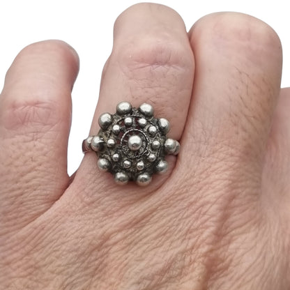 Vintage 925 silver charro ring, traditional Salamanca filigree · Spain, ca. 1980–1990