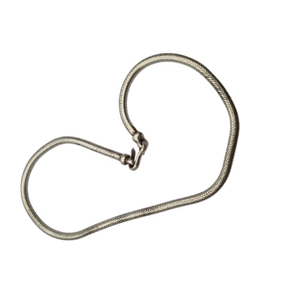 Gargantilla o pulsera doble vuelta vintage de plata trenzada, cadena tubular espiga, ca. 1970–1980