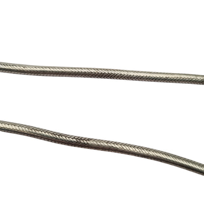 Gargantilla o pulsera doble vuelta vintage de plata trenzada, cadena tubular espiga, ca. 1970–1980