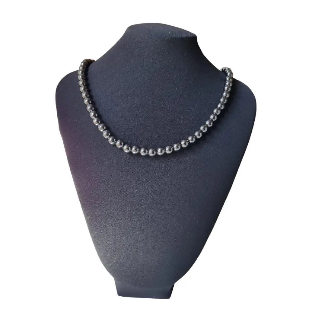 Collar de perlas hematites para mujer gargantilla