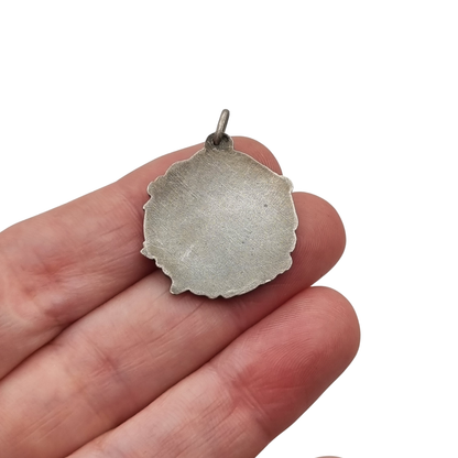 Antique Modernist Silver Madonna Medal, Art Nouveau Religious Jewelry, Spain, c. 1920