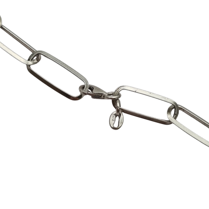Italian 925 sterling silver chain with rectangular geometric links 1970-80