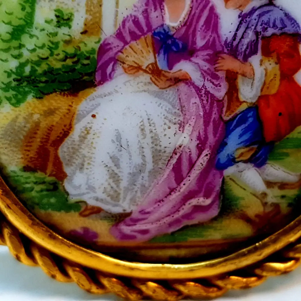 Broche vintage broche de Limoges francés porcelana Limoges.