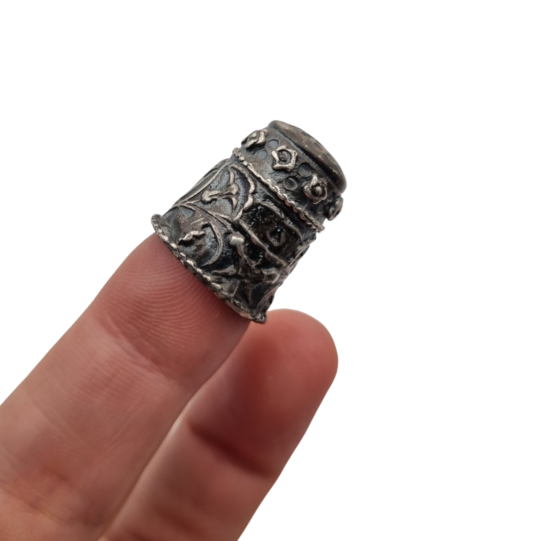 Collectible Siemens silver thimble with butterfly decoration, circa 1960