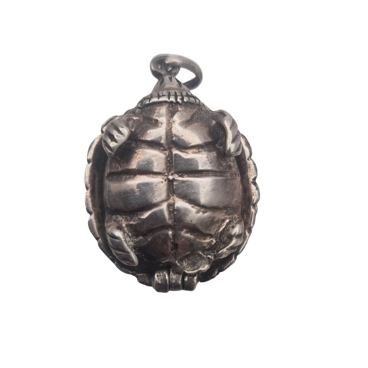 Vintage silver pendant with articulated turtle, Spain, 1970s-80s