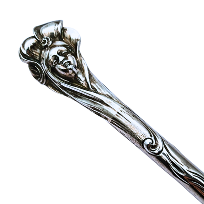 Jugendstil silver umbrella handle with female face circa 1900