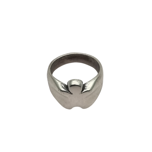 Vintage 925 sterling silver ring, organic sculptural design, 1980s–90s