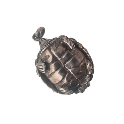 Vintage silver pendant with articulated turtle, Spain, 1970s-80s
