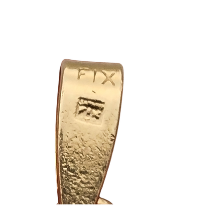 Colgante francés FIX Art Déco en oro laminado con piedra azul facetada, circa 1930–1940