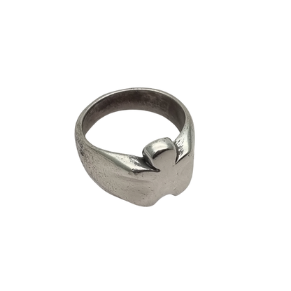 Anillo vintage de plata 925 diseño orgánico escultórico, años 80–90