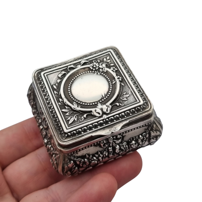 French Louis XVI Revival 950 silver gilt box, antique collector's piece, ca. 1880-1915