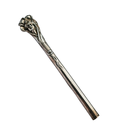 Jugendstil silver umbrella handle with female face circa 1900