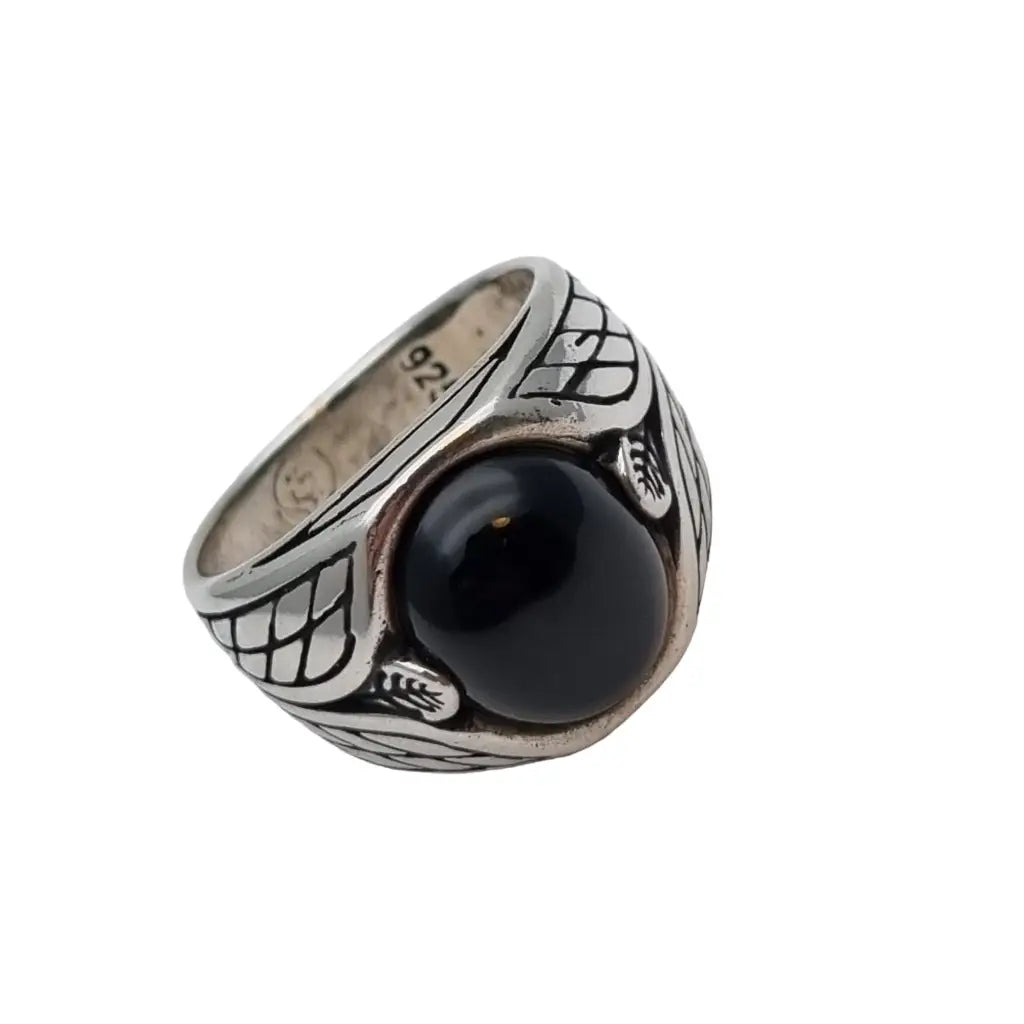 Anillo vintage mujer onix anillo negro plata de ley regalos originales