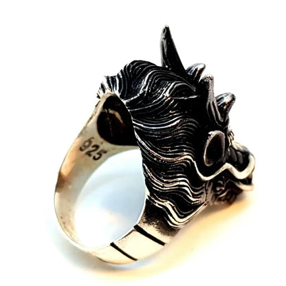 Anillo de plata dragón ley 925 dragones cabeza joyería