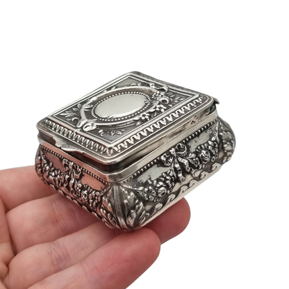 French Louis XVI Revival 950 silver gilt box, antique collector's piece, ca. 1880-1915