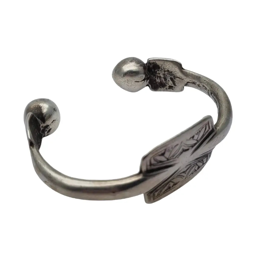 Pulsera tobillera de plata khalkhal joya tribal antigua tuareg hecha a mano.