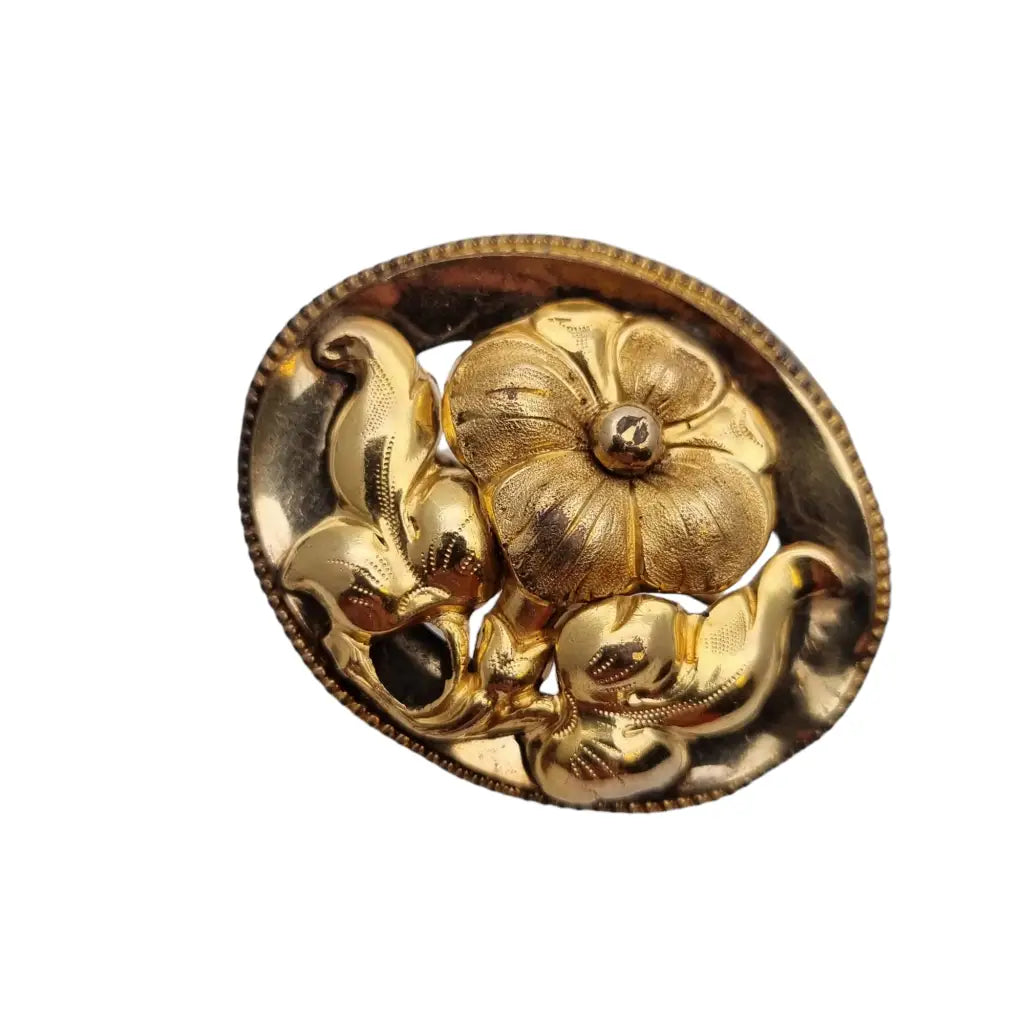 Broche victoriano floral dorado antiguo ideal para regalar. - LaBizarreSusu