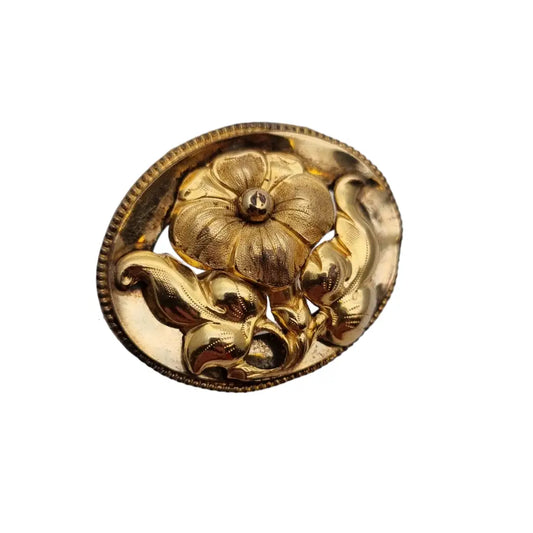 Broche victoriano floral dorado antiguo ideal para regalar. - LaBizarreSusu