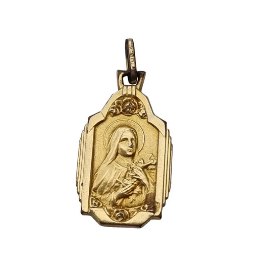 Colgante virgen dorada modernista medalla religiosa marca oria. - LaBizarreSusu