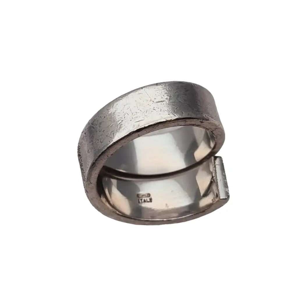 Anillo vintage pianegonda de plata texturizada joyería italiana. - LaBizarreSusu