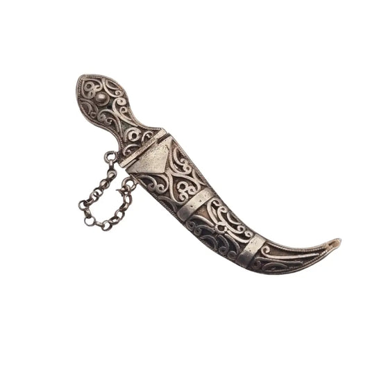 Broche daga de plata con su vaina regalos originales para mujer. - LaBizarreSusu
