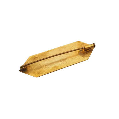 Broche dorado de dragon antiguo pin floral alargado para coleccionistas.